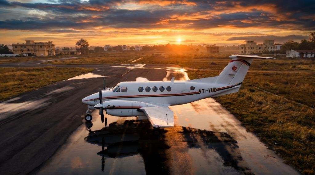 B200 Exterior Overhead Runway Angle