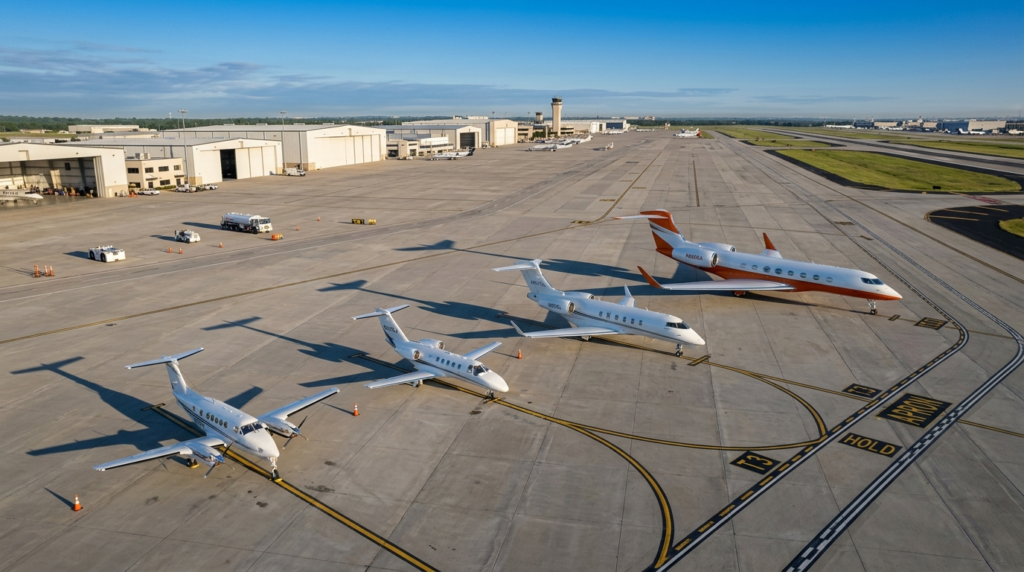 How to book a private jet in India aircraft selection — turboprop light jet midsize heavy jet comparison for private jet booking India 2026