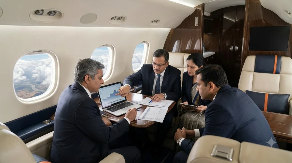 Charter flight Bhubaneswar to Delhi cabin productivity private executive meeting Air Kalinga