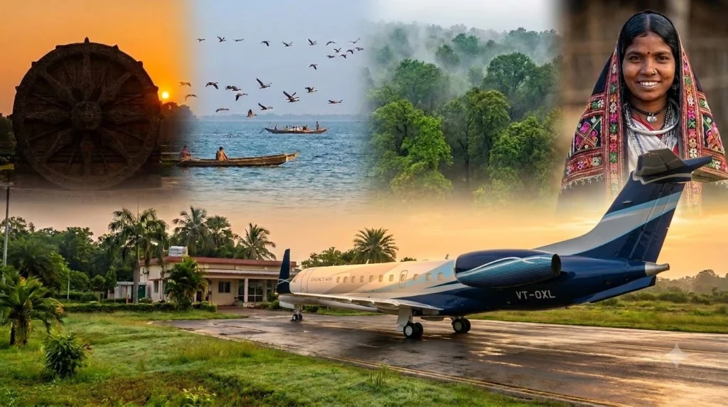 Odisha tourism private jet — Air Kalinga heritage circuit Puri Konark Chilika Simlipal tribal belt luxury travel 2026